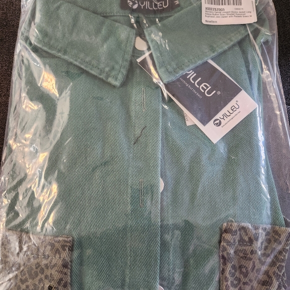 Leopard green denim jacket - Picture 2 of 2